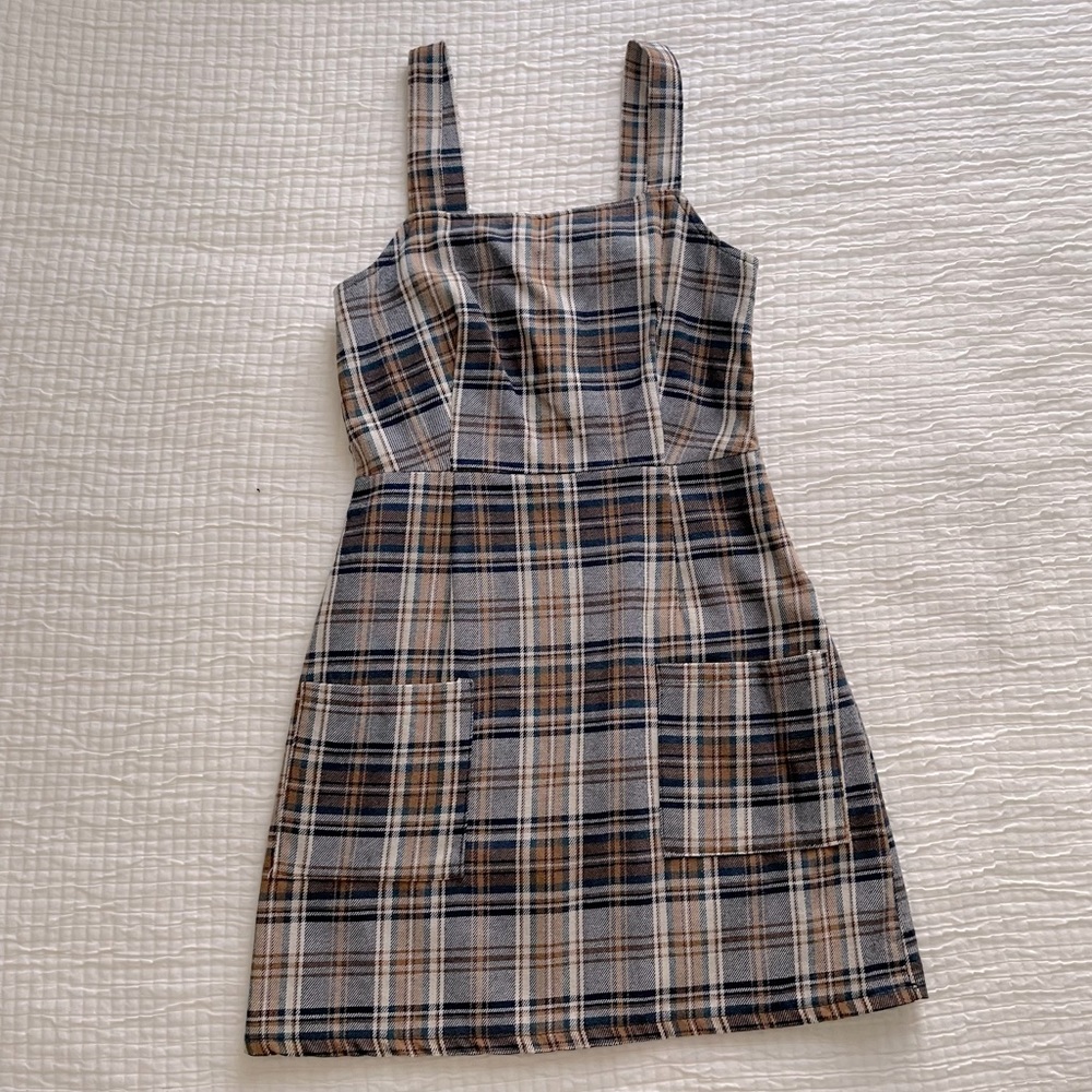 American Eagle Outfitters Plaid Pocket Dress (X-Small)